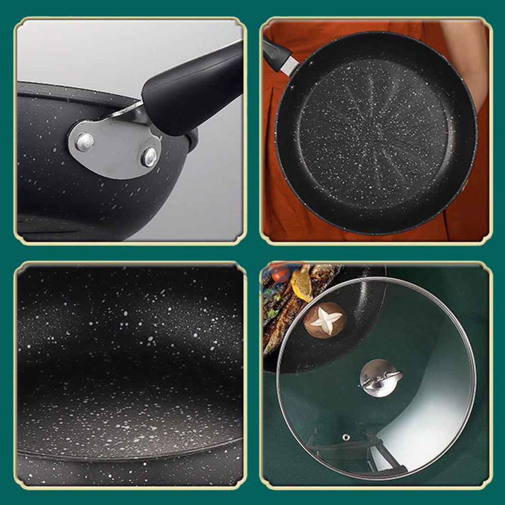 Panna med platt botten Nonstick Stekpanna Kokkärl Stekpannor Omelettpanna Biffstekning Gasspis Stekpannor Köksredskap Hållbar
