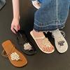 Romanska coola tofflor dam 2025 sommar Internetkändis kläm-sandaler dam semester fritid strand flip-flops dam
