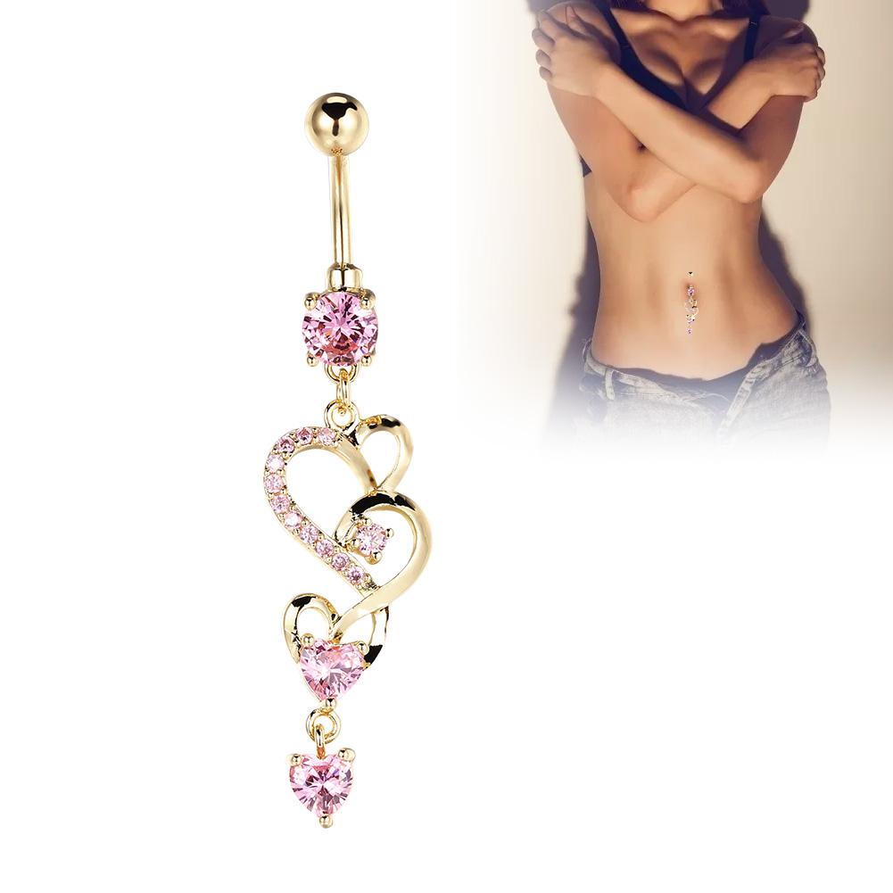 Уникальная форма сердца Гипоаллергенное Медное Пирсинг пупка Пирсинг тела Украшение Белый