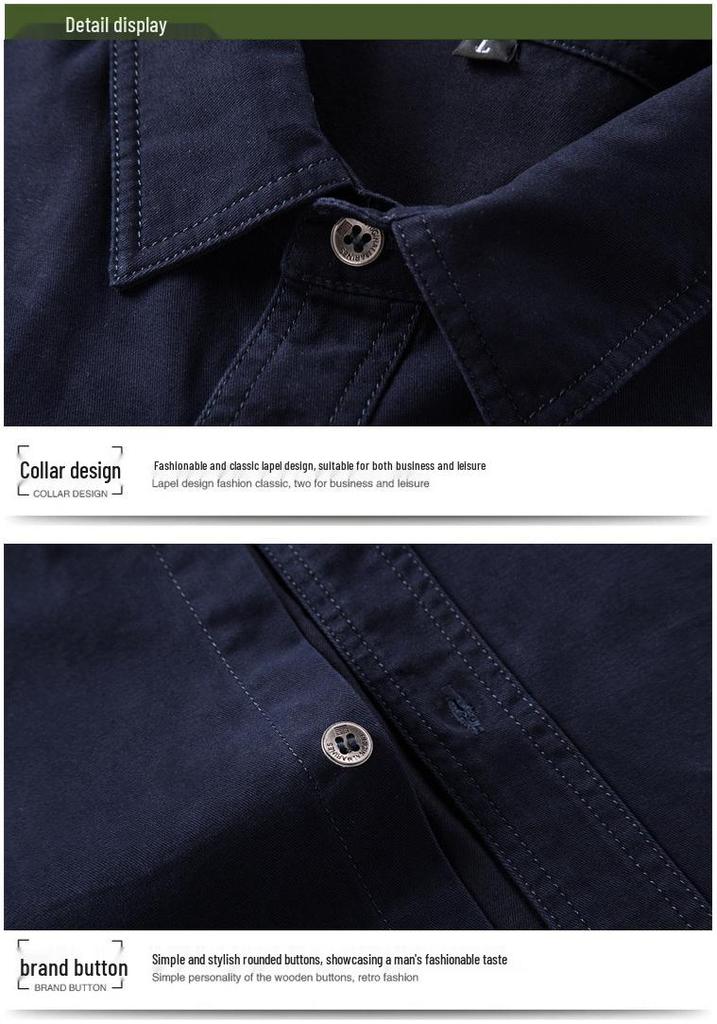 2019 Men's Plus Size Summer Outdoor Casual Cotton Workwear Shirt with Shoulder Epaulets