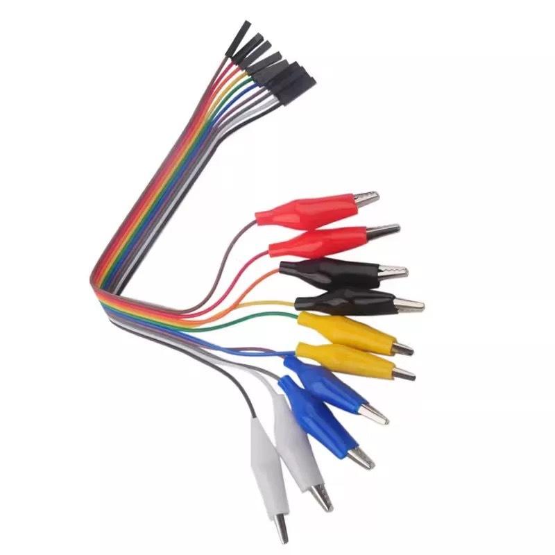 10-Pin Male/Female to Alligator Clip Test Cable Anti-Corrosion Insulated Lead for DIY Electronic Project Experiment