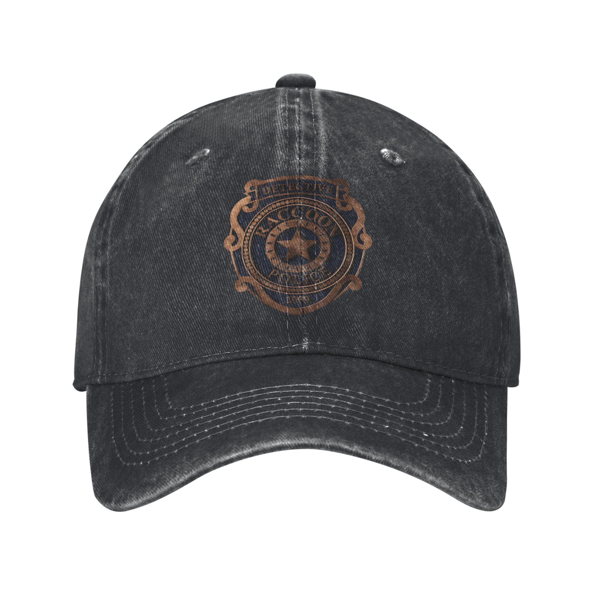 

Retro Raccoon Police Department Logo Baseball Caps Unisex Distressed Denim Washed Snapback Cap Adjustable Fit Hats Cap One Size чёрный