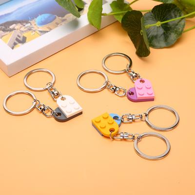 2ks Love Heart Brick Keychain pro páry Přátelství dárek k narozeninám šperky