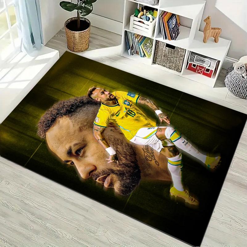 Neymar Brazil Football Player Rug Non Slip Floor Carpet Living Room Game Room Soccer Fan Home Decor Gift