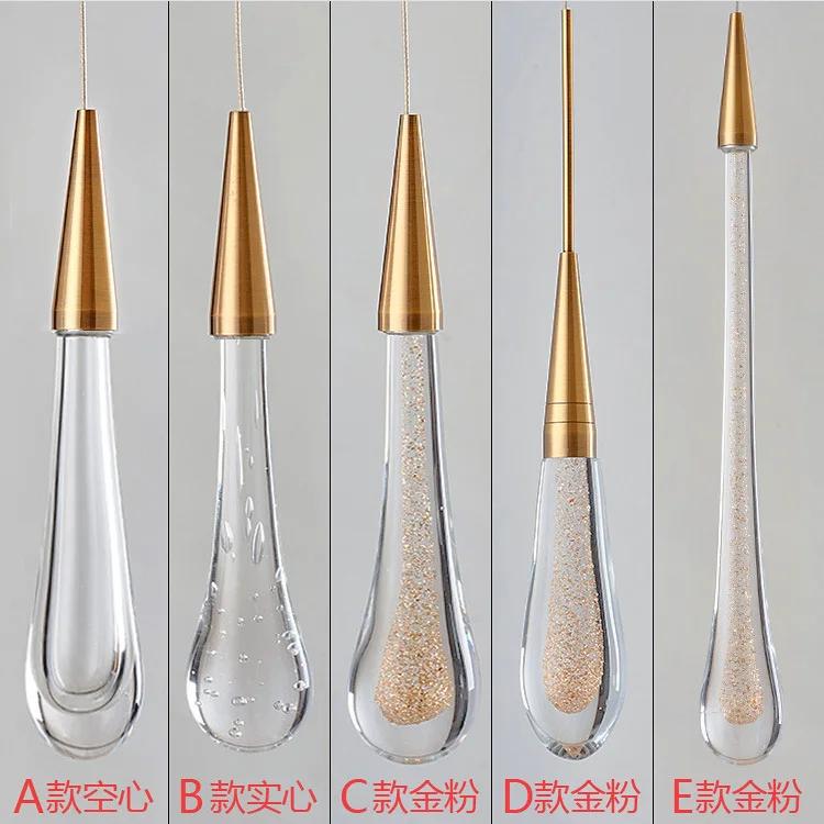 Modern Waterdrop Pendant Lamp Bedroom Bedside Living room Dining 2Style Base Room LED Lighting Kitchen Stairwell Hanging Light