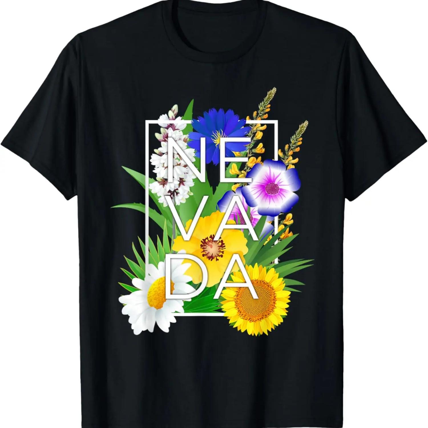 

Flowers of Nevada Word Art - Nevadan State Pride T-Shirt XXXXXL
