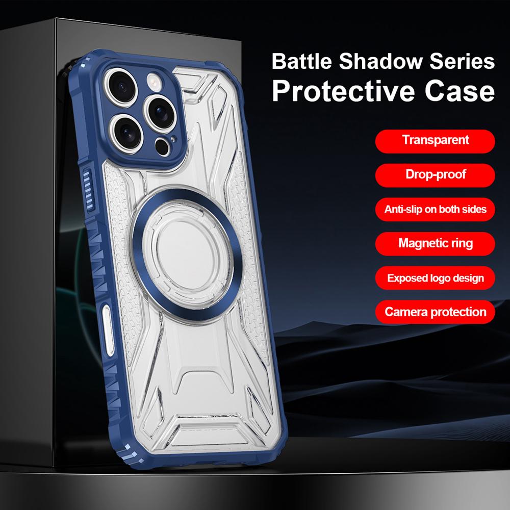 KEYSION Transparent Magnetic Case for MagSafe for iPhone 15 Pro Max 14 Plus Silicone+PC Shockproof Phone Cover for iPhone 13 Pro Max