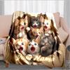 1PC Custom Name Kittens Through Wall flannel blanket versatile, all-season throw suitable for the living room, bedroom, camping, travel, and gift