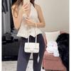 26P Preppy CoCo Genuine Leather Underarm Baguette Handbag