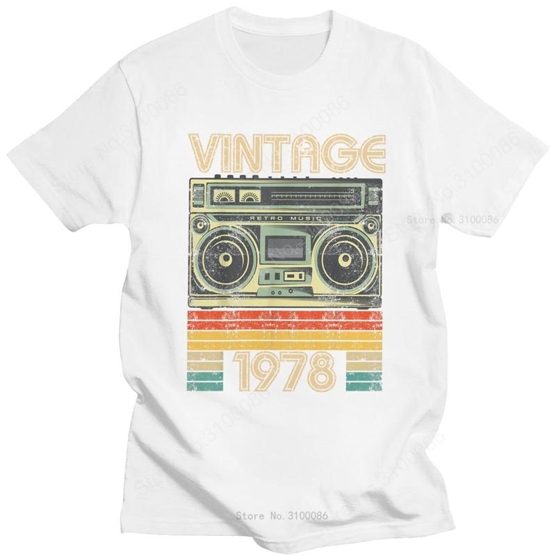 Streetwear Male Born In 1978 T Shirt Short Sleeved Crewneck Cotton Tshirt  Retro Radio 42 Years Old Birthday Gift Tees Clothing