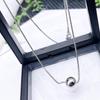 Elegant Titanium Steel Clavicle Chain Necklace with Round Ball Pendant - Fashionable Choker for Versatile Style