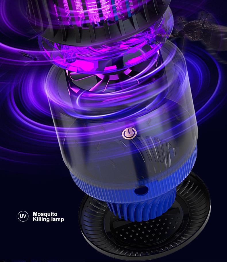 Portable USB Rechargeable Low-Noise Electric Shock Mosquito Killer Lamp for Indoor and Outdoor Use