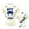 UFC Venum Flame Print Compression Rashguard Men Quick Dry MMA BJJ Training Short Sleeve T Shirt Gym Workout Athletic Top Black