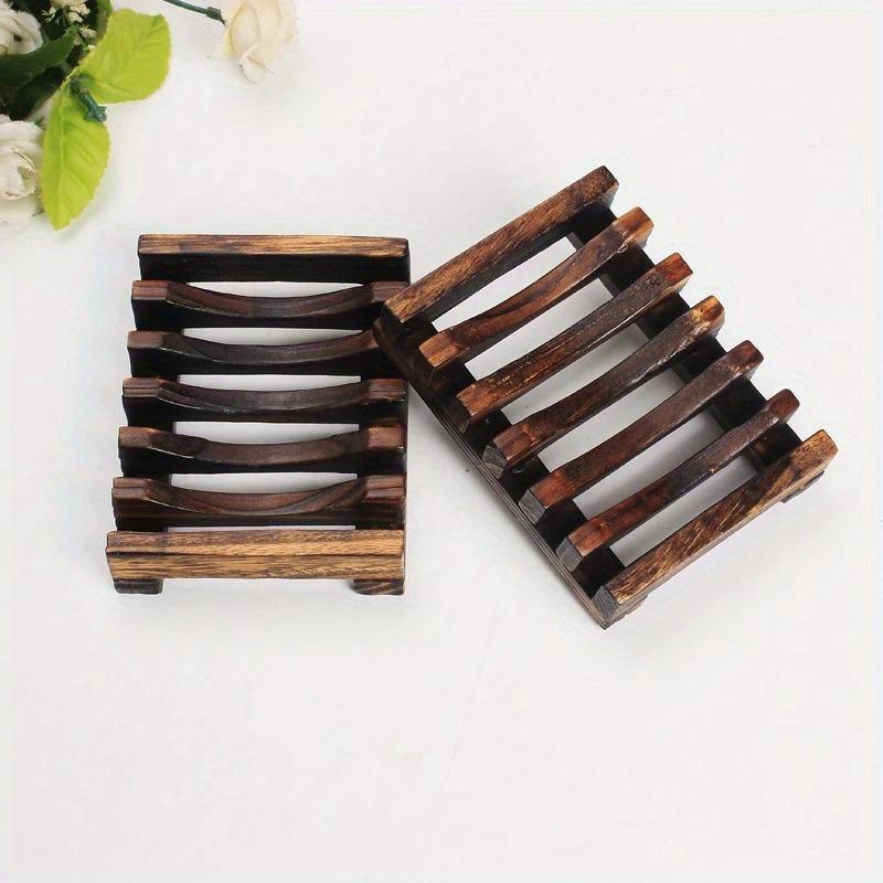 1Pcs Wooden Natural Bamboo Soap Dish Tray Holder Storage Soap Rack Plate Box Container For Bath Shower Plate Bathroom