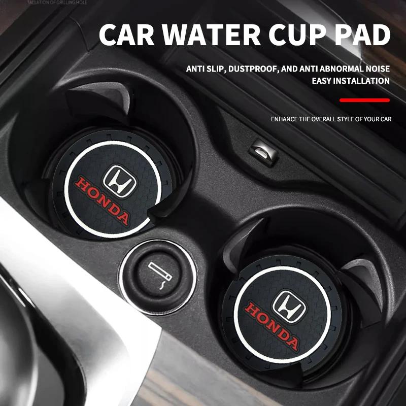 1/2Pcs Car Coasters Water Cup Slots Non-Slip Mat For Honda CITY CIVIC Mugen MB4 Pilot Type R Type S Si Insight Auto Accessories