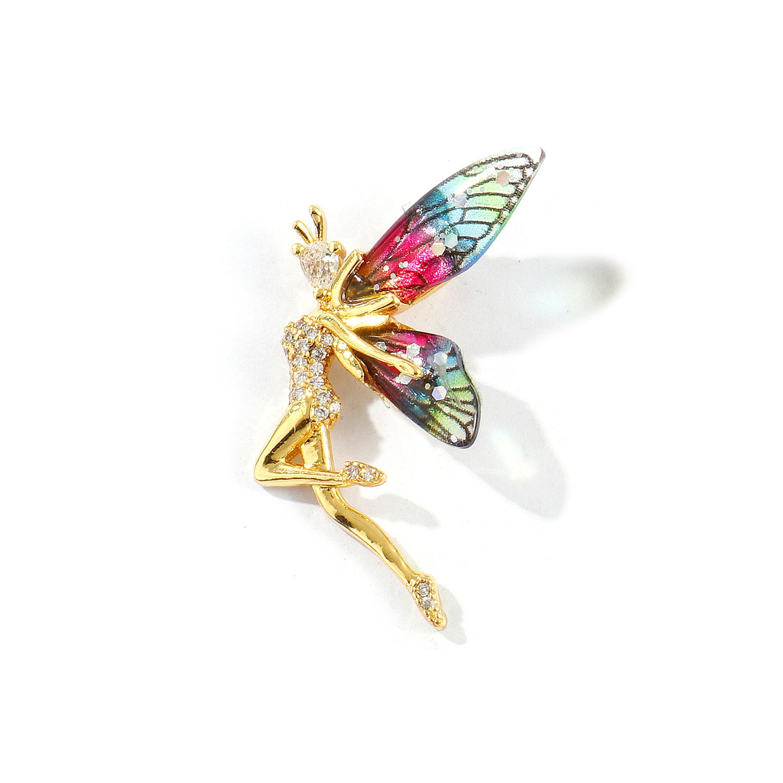 Doreen Box 2pcs Cute Brass Flying Flower Fairy Charms For Jewelry Making Fairy Tale Wing Pendant Necklace Diy Findings