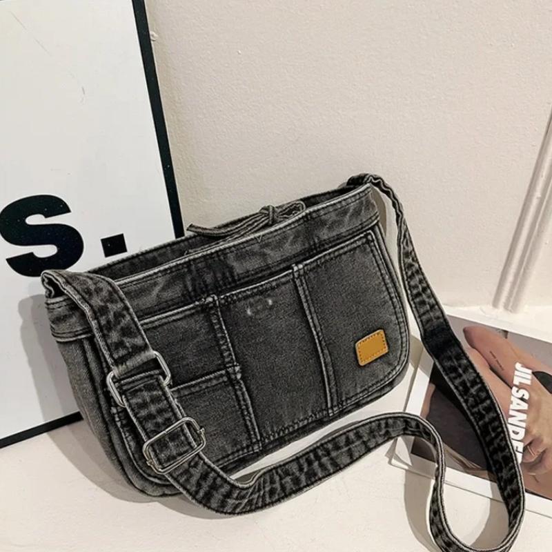 Geantă crossbody nouă din denim vintage, cu capacitate mare, genți de umăr de înaltă calitate, versatilă, geantă de navetă pentru studenți