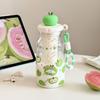 Water bottle high value cartoon float plastic cup large capacity portable ins direct drinking plastic straw water cup tea cup