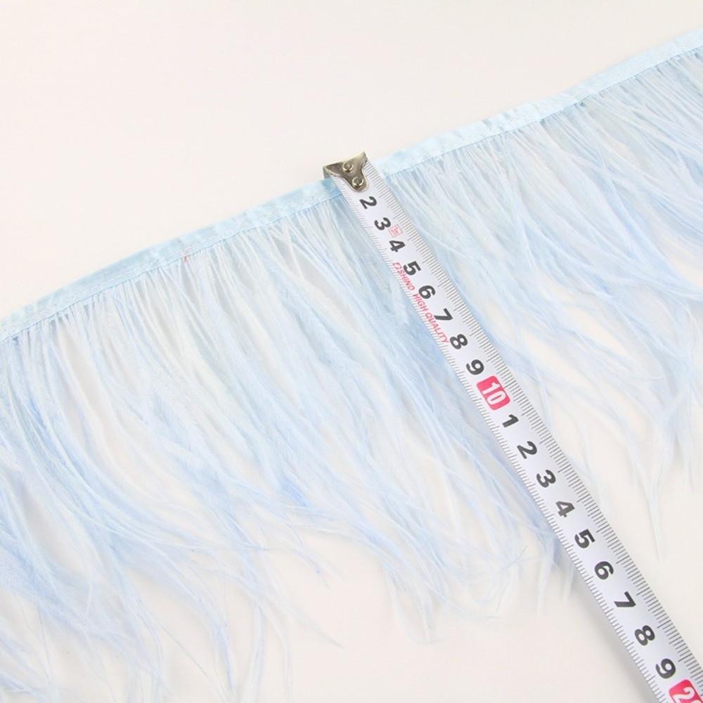 Feather1 Meter Ribbon Tassel Natural Ostrich Feathers Sewing Decoration 10-15cm Wide Apparel Fabric Ostrich Feathers Trim