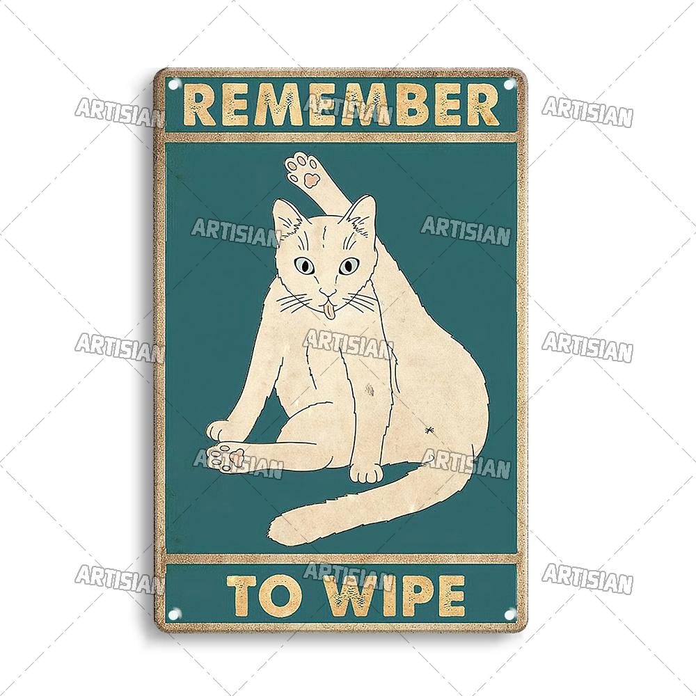 Artisian Black Cat Retro Metal Plaque Funny Pet Vintage Decorative Tin Sign Wall Decor Garage Bar Pub Club Kitchen Home Man Cave