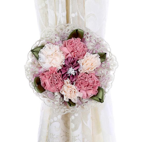 2Pcs Curtain Tieback Tie Rope Elegant Flower Adjustable Decorative Fashion Drapes Curtain Straps for Living Room