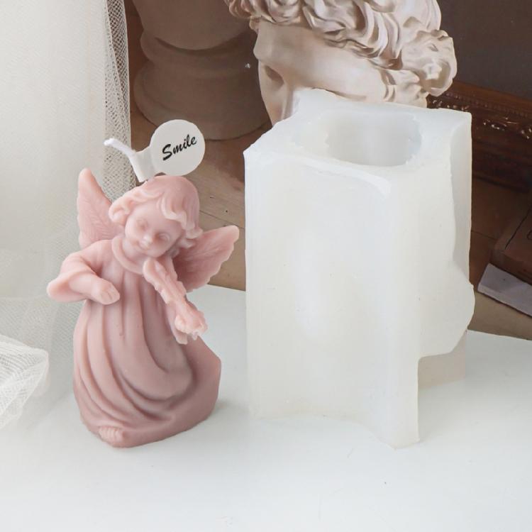 Silicone Mold 3D Angel Candle Molds Handmade DIY Soap Baking Molds Home Decors