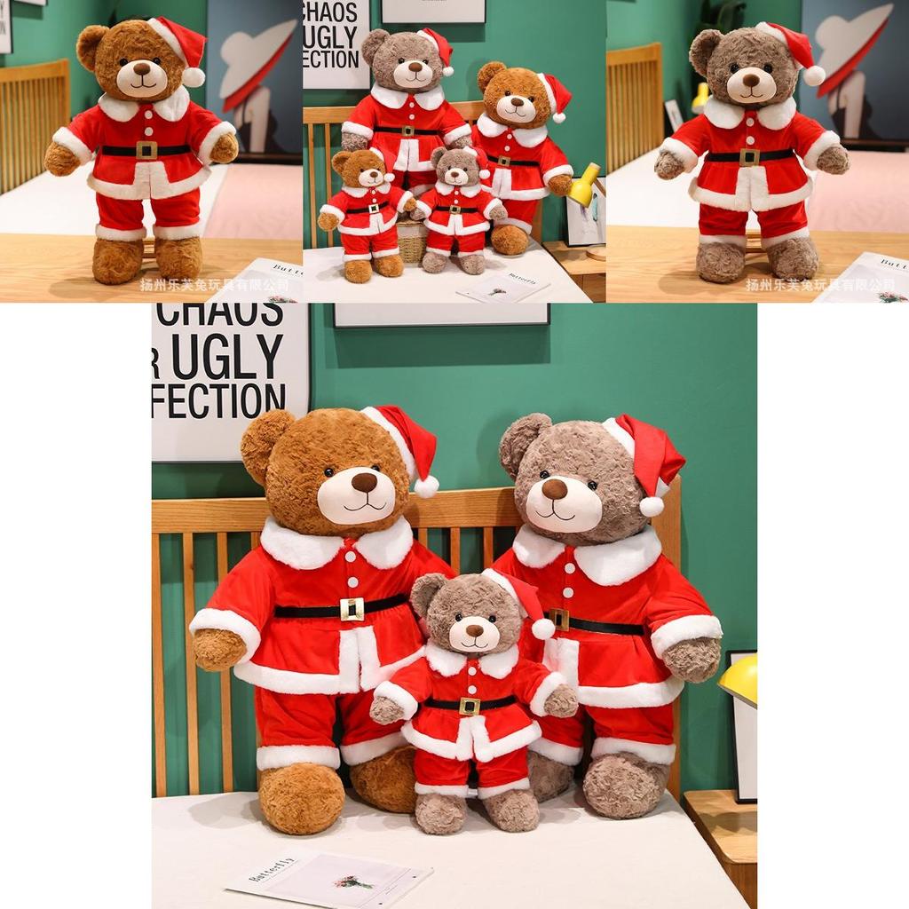 Christmas Teddy Bear Plush Toy With Santa Claus Costume Design For Holiday Decor And Gift Giving