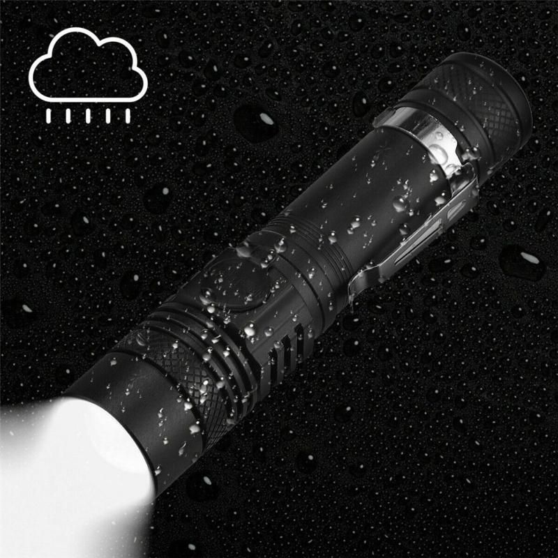 Powerful  Led  Flashlight Usb Rechargeable Zoom Torch T6 Handheld Lamp Flash Light For Camping