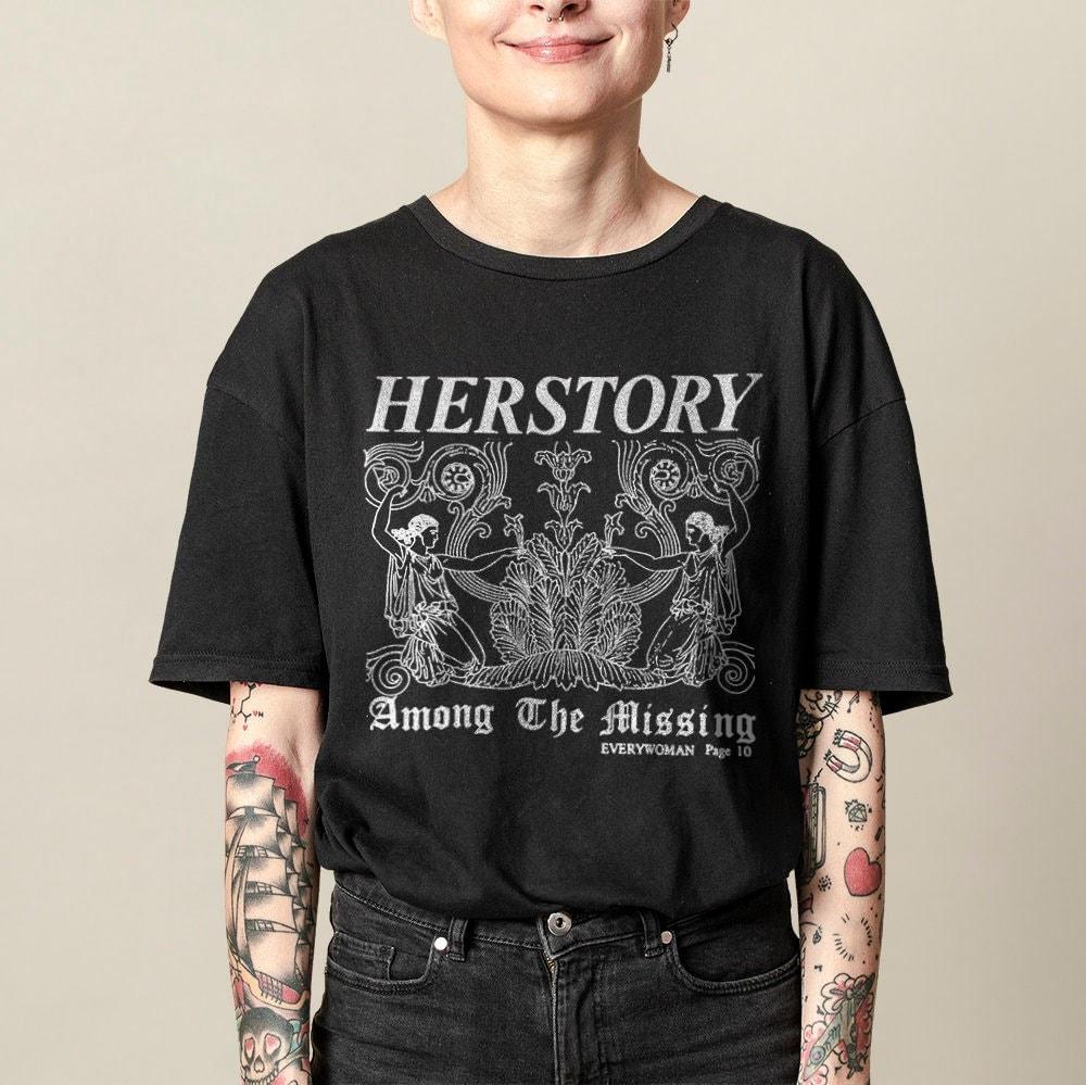 Herstory Saphische Damen T-Shirt, Lesbischer Griechischer Göttinnen Druck Tee, Gay Pride Vintage Shirt