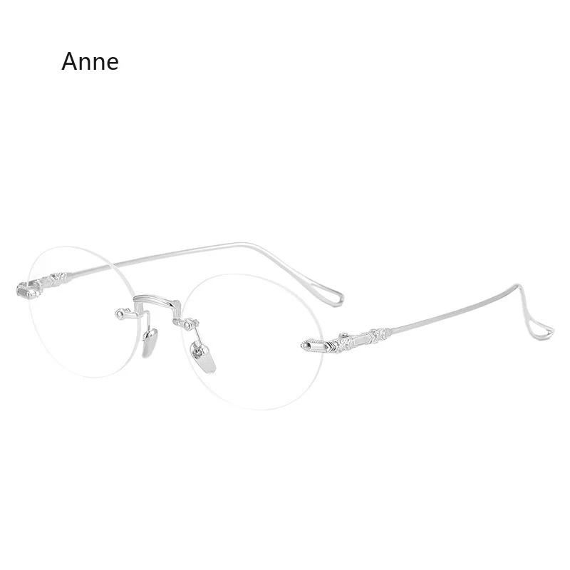 

Винтажные круглые безободковые очки для чтения для женщин и мужчин, анти-синий свет, увеличительные, роскошный дизайн, золотые, серебряные, очки для пресбиопии 3