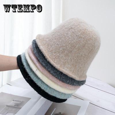 Sombrero de Cubo de Punto de Felpa Sombrero de Cubo de Otoño e Invierno para Mujer Sombrero de Cuenca Térmico