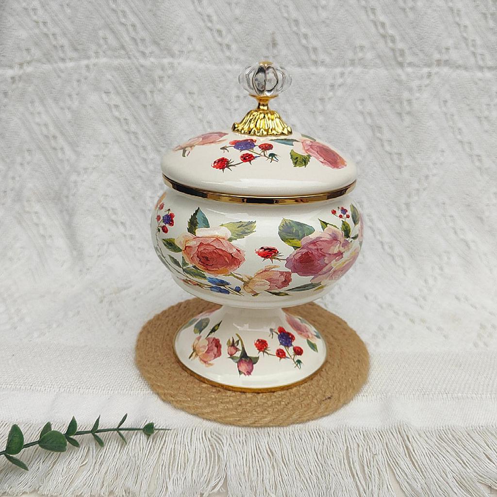 Email Storage Canister Tea Flower Pattern for Kitchen Worktop