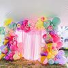 Pink colored balloon arch wreath set, cute ice cream themed macaron balloon set for birthday party shower party decoration