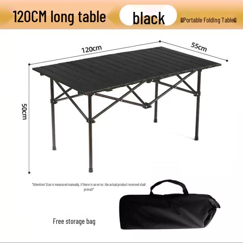 Height-Adjustable Outdoor Foldable Table for Picnic, Camping, and BBQ