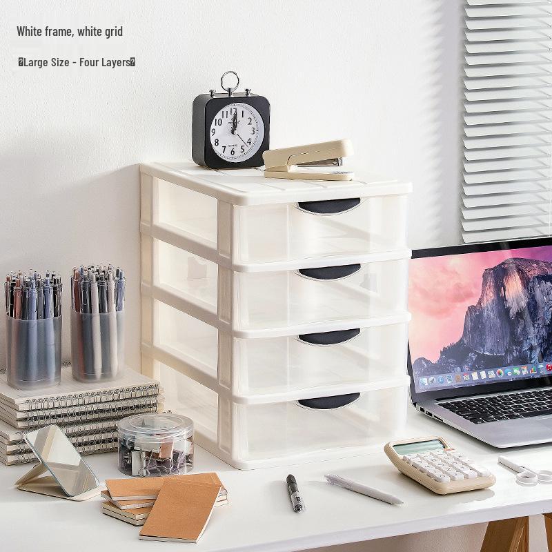 Transparent Drawer-Style Desktop Storage Box for Household Items and Cosmetics