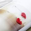 1 Pair Dangle Earrings Long Combinable Heart Shape Personality Decorative Anime Cosplay Props Lovers Gift Bizarre Adventure Clip Earrings