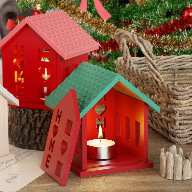Candle Holder Silicone Mold Home House Candlestick Resin Molds DIYs Concrete Castings Mould Handicraft Candle Decoration
