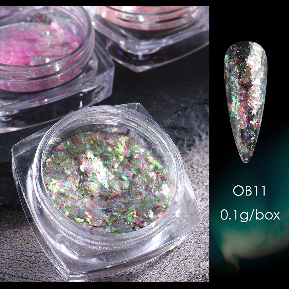 1 Box Aurora Opal Flakes Glittter Nail Sequins Sparkly Paillettes Nail Art Decoraiton
