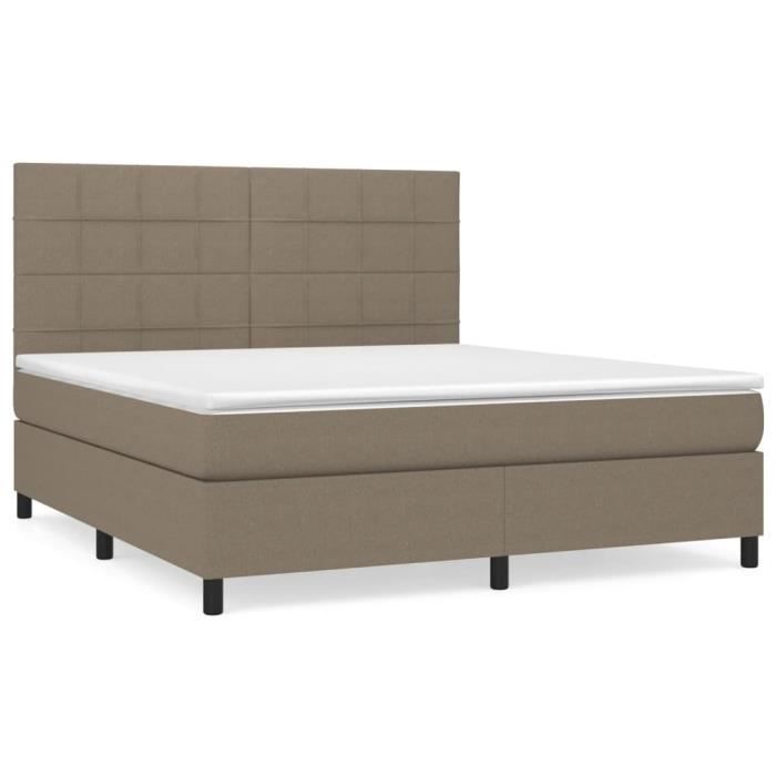 3141797 vidaXL Divan Bed with Mattress Taupe 180x200 Cm Fabric