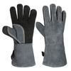 BBQ Gloves Camping and Picnic Leather Heat Insulation High Temperature Resistant Fire Line Long Welder Protective Gloves