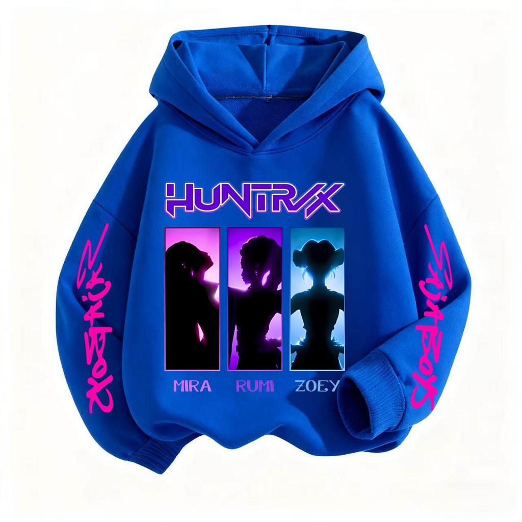 Bluzy i bluzy dla dziewcząt Nowy K-pop Demon Hunter Słodki nadruk z kreskówki Dziewczęca codzienna sportowa bluza z kapturem
