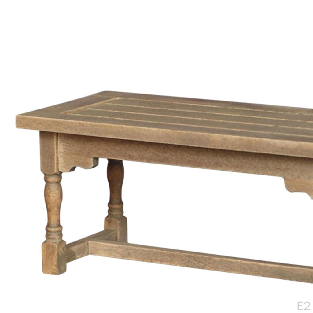 /12 Dollhouse Dining Table Chair Furniture Model Kitchen Decor Pretend Toy Wood Color