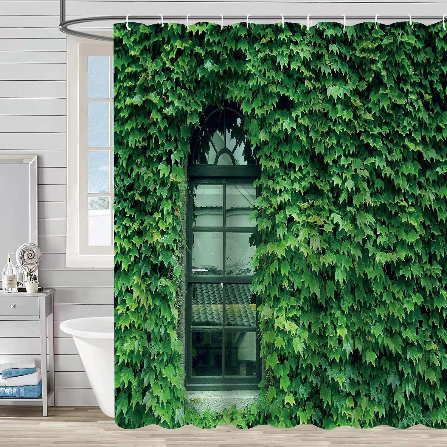 

Водонепроницаемая и устойчивая к плесени душевая штора с 3D цифровой печатью, с принтом растений и камней, перегородка для душа и ванной shower curtain 90*90