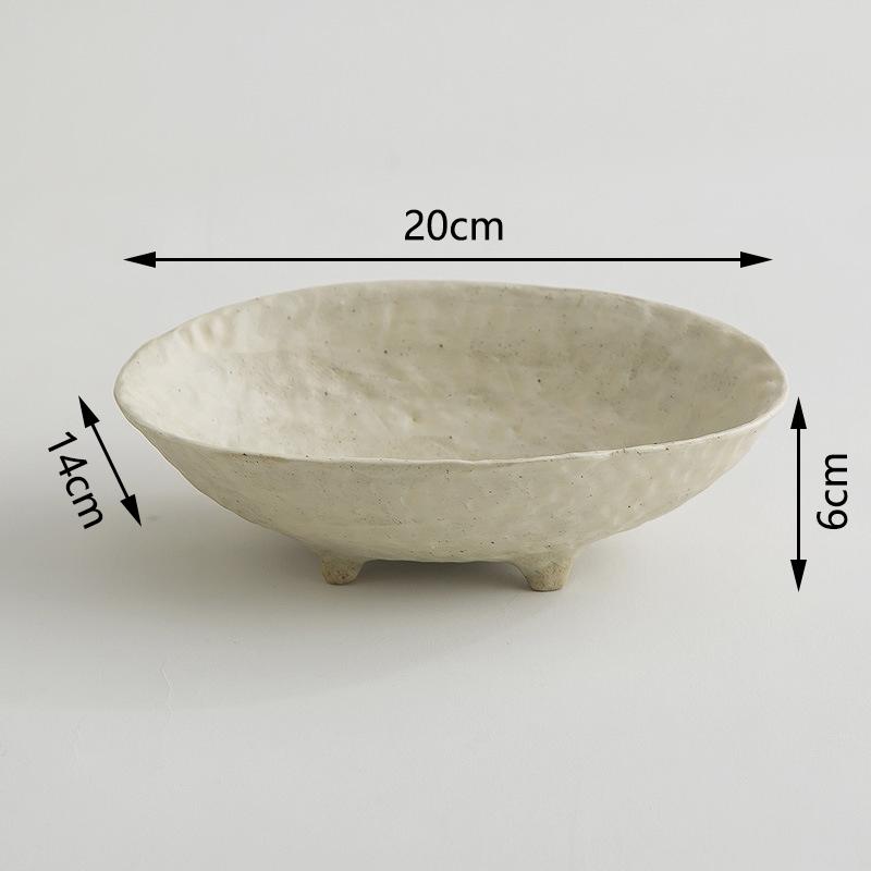 Creative Irregular Dishes and Plates Sets Vintage Hand Pinch Texture Tableware Feature Hotel Dinner Plates Dessert Bowl Home