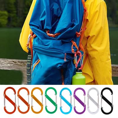 2Pcs Colored Carabiner Anti Theft Zipper Lock Clips Strong Load-bearing Portable Outdoor Camping