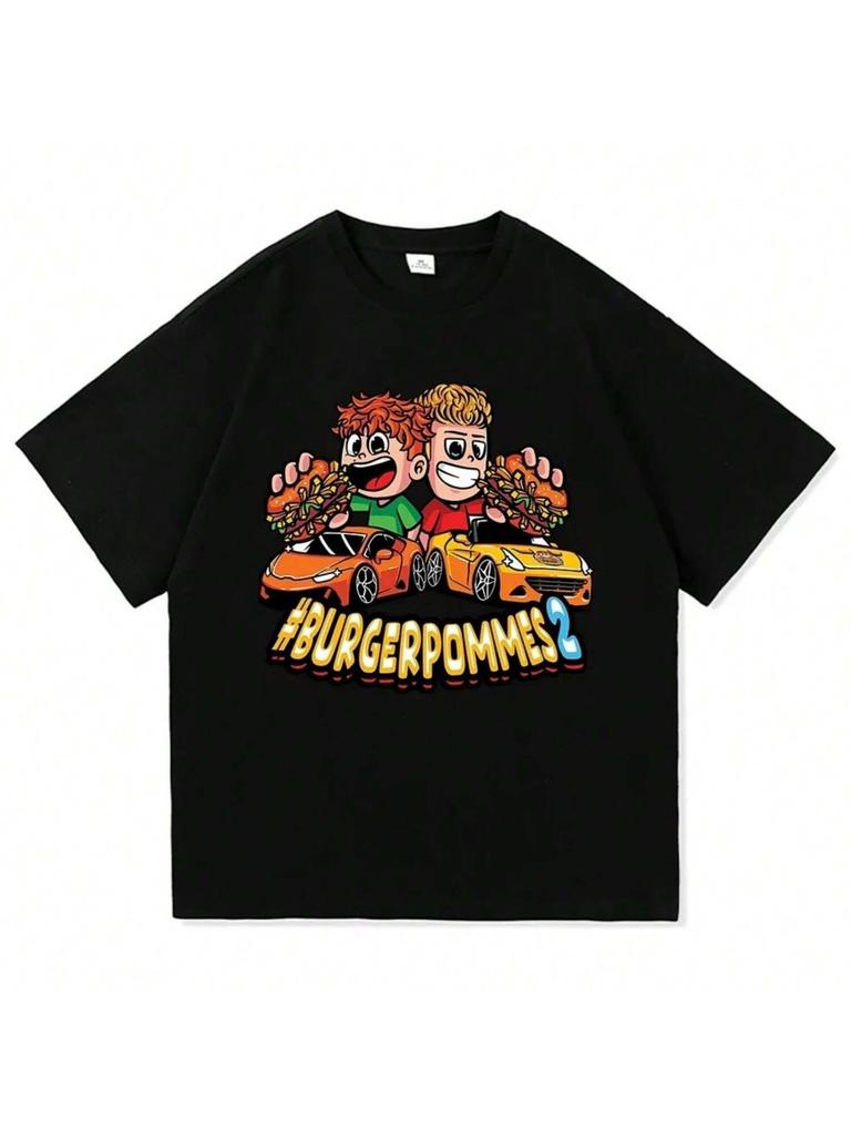 Burgerpommes 2 T Shirt Fashion Men Harajuku Aesthetic Cute Icrimax T-Shirt Unisex High Quality Cartoon Casual Tees Shirts
