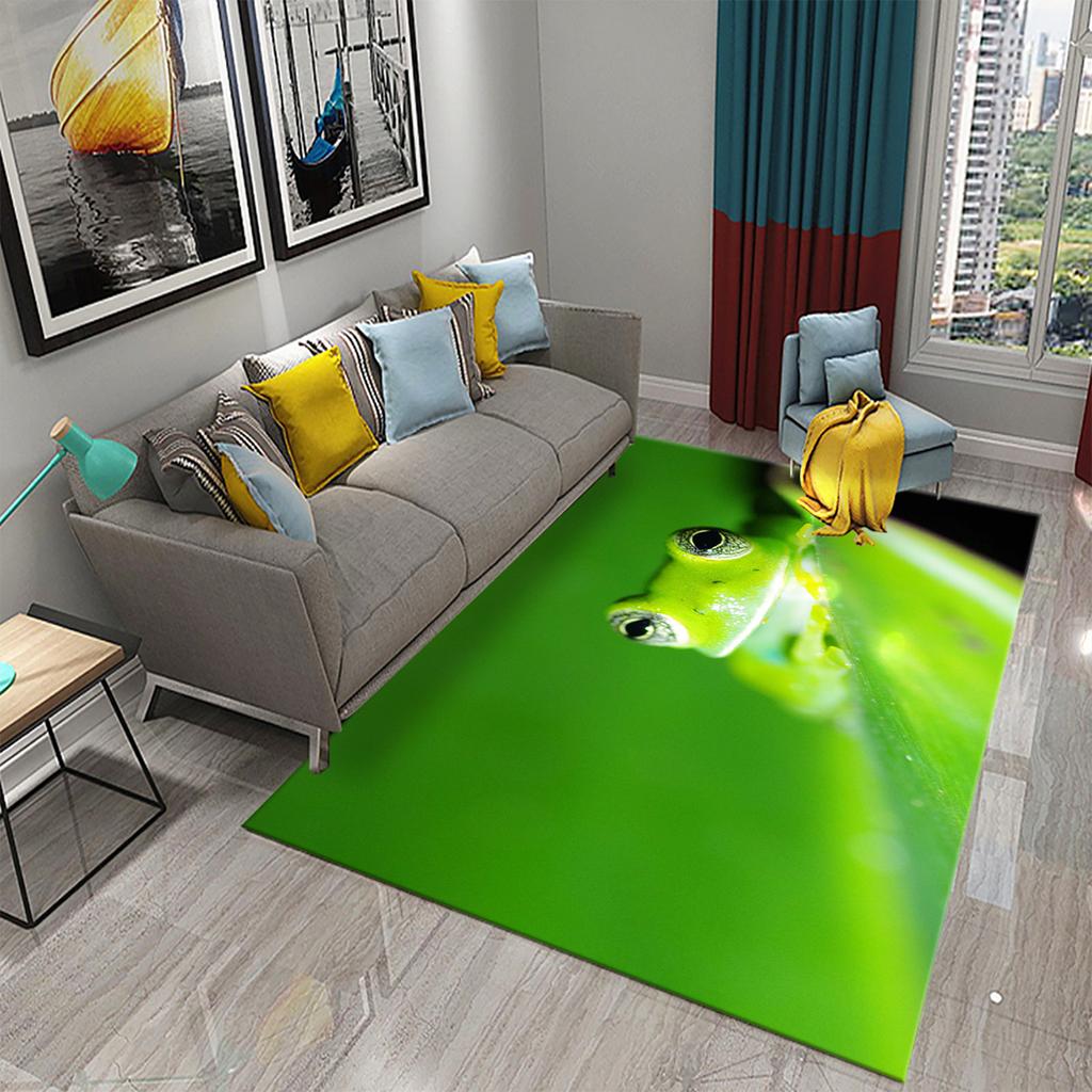 Frosch Teppich Bunt Niedlich Tier Muster Teppich für Badezimmer Rutschfeste Bereichsmatte Wohnzimmer Kinder Schlafzimmer Bodenmatte Eingangsdekor