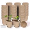 50PCS Biodegradable Plant Starter Pots with 50PCS Plant Labels Nursery Pots Home Gardening