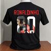 Ronaldinho kreslený tričko grafika číslo černá barva
