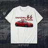 En 86 Sportsbil FANTASTISK 86 KUNSTTRYKK Grafisk T-skjorte unisex og Wounisex Kort Erme Pustende Motorsykkel T-skjorte